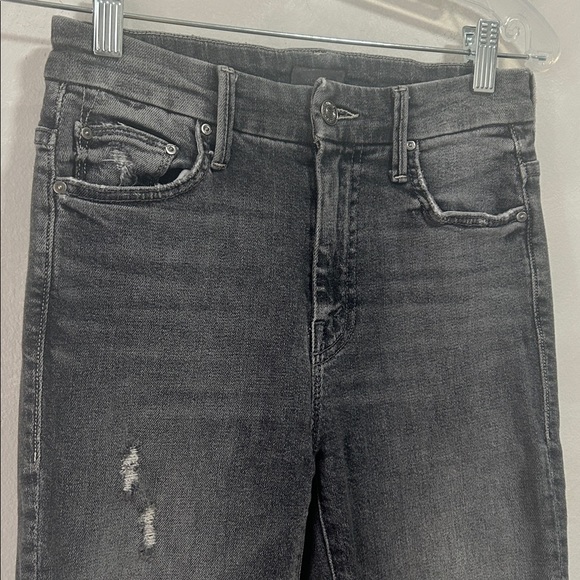 Mother High Waist Looker Ankle Chew Jean in Scene Of The Crime Washed Grey sz 25 - Picture 3 of 12